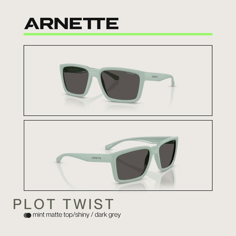 ARNETTE Plot Twist AN4346 296487 57MM Mint Matte Top/Shiny/Dark Grey