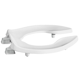 Centoco 2 inch Raised Toilet Seat for Seniors, Elongated, Open Front No Cover, Commercial, Plastic, Made in the USA, HL1500STSCC-001, White