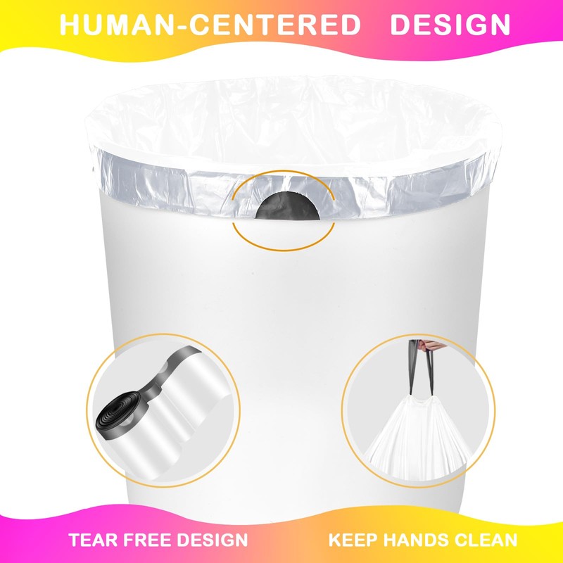 Homifest 2.6 Gallon Drawstring Trash Bags,40 Count White