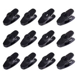 Headphone Cable Clips, Pack of 12 Headphones Cable Holder 360 Degree Rotating Cable Clothing Clip Headphones Cord Clip Mount Clip for Headphones, Black