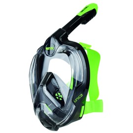 SEAC Unica Full Face Snorkeling Mask with Action Camera Support (Large, Black/Lime)