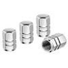 Silver Hex Aluminum Tire Valve Stem Caps - 4 Pack