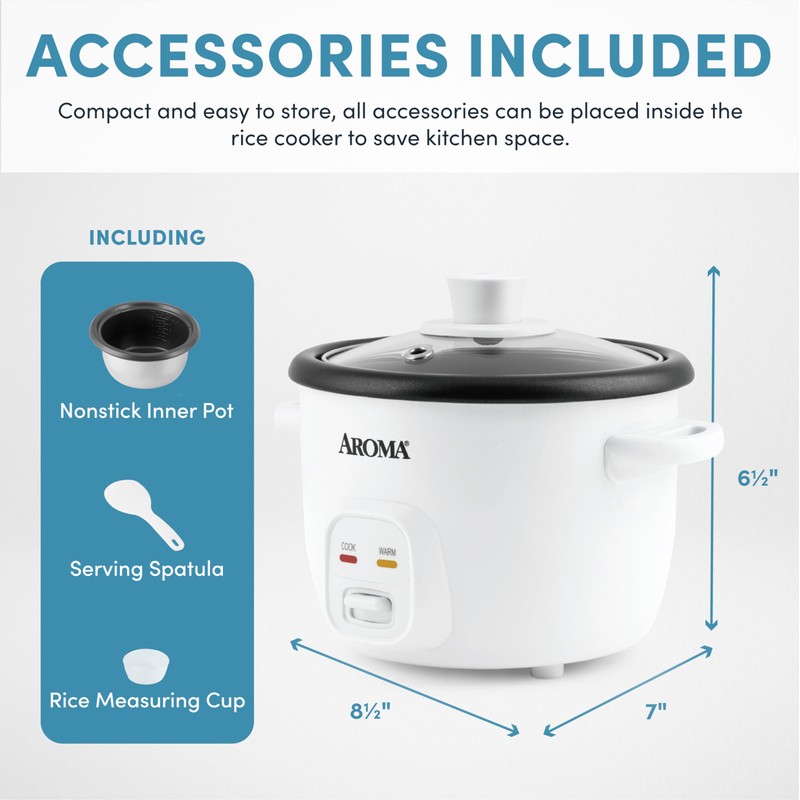 Aroma Housewares 4-Cups (Cooked) / 1Qt. Rice & Grain Cooker