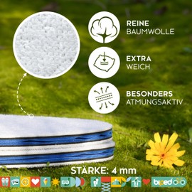 biped 2 Pairs of Barefoot Insoles - Made of Soft Cotton Terry Cloth and Activated Carbon - Antibacterial, for Hygienic Freshness in the Shoe z2770 (42)