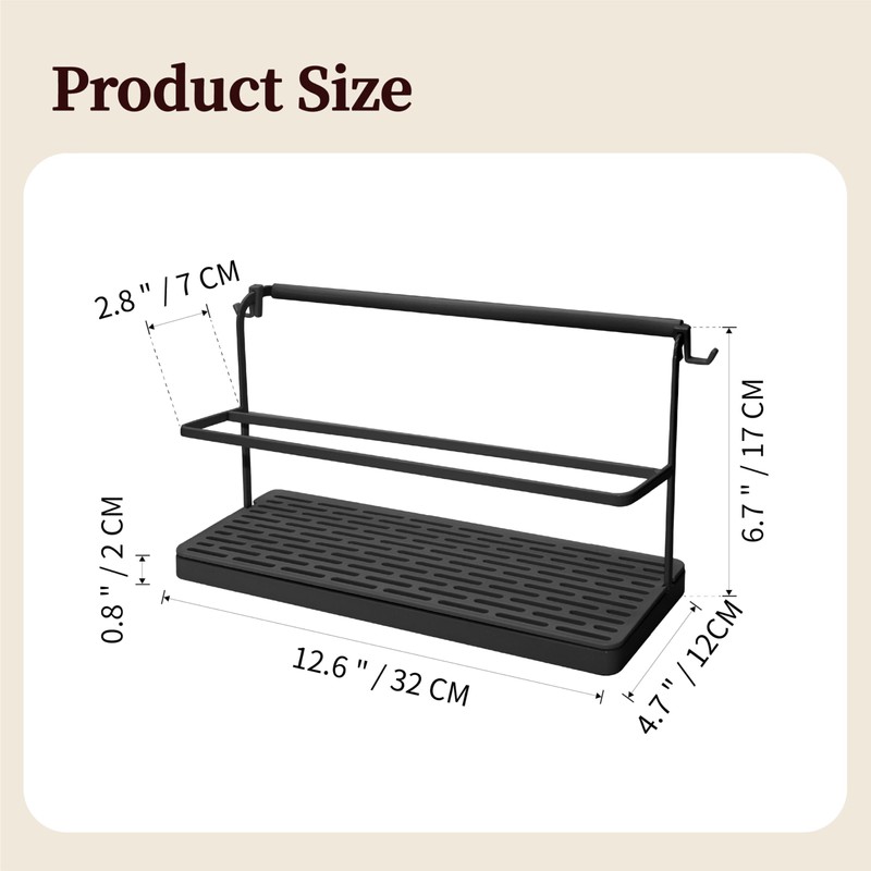 seicasaya 2-Tier Water Bottle Drying Rack for Countertop - Large