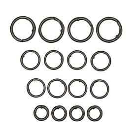 Maydahui 20PCS Spring O Ring Zinc Alloy Spring Clip 4 Size (0.8,0.98,1.1,1.3inch) Gun Black Round Carabiner Snap Hook Key Ring Circle Trigger Rings Multi-Purpose for Handbag Purse Dog Leashes