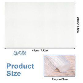 Pack of 8 Antibacterial Fridge Mats, 29 x 45 cm, EVA Material Fridge Inserts, Dehumidifying, Non-Slip, Washable, DIY Cut Fridge Mats for Cupboard, Table, Drawer, Kitchen