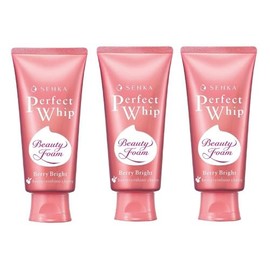 SENKA Perfect Whip Berry Bright - Gesichtsreinigungsschaum mit japanischem Yoshino-Kirschextrakt und weißer Kokonessenz - Essential Hub - 3er Set