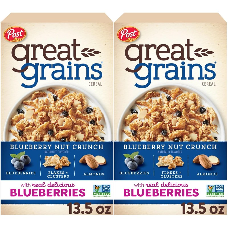 Post Great Grains Blueberry Morning Cereal, 13.5 Oz. Box (2