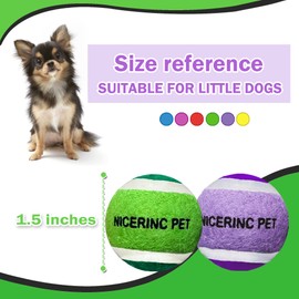NICERINC PET X-Small Dog Tennis Balls Dog Toys Ball 1.5" Pack of 12, Fit Ball Launchers