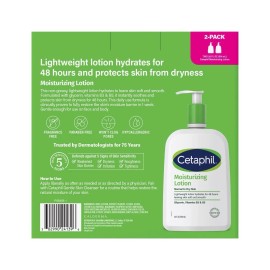 Cetaphil Moisturizing Lotion, Dry to Normal Sensitive Skin, 20 fl oz, 2-count