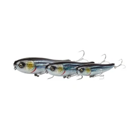Savage Gear Bullet Mullet – Premium Walking Lure for Saltwater and Freshwater Anglers, Ultra-Long Cast Design, Discreet Rattle, Ideal for Sea Bass, Pike, & More White Candy Loose Scales 10 cm
