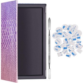 Sumind Empty Makeup Eyeshadow Palette Set 1 Magnetic Empty Palette with 1 Depotting Spatula and 30 Pieces Adhesive Empty Palette Metal Stickers Empty Palette Kit for Makeups (Rectangle)