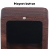 Caja de Anillo de Madera de Nogal Negro, Botón Magnético