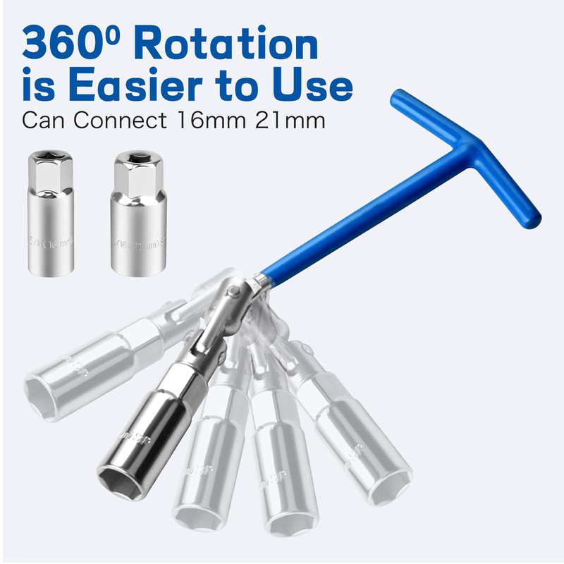 ZYETGH Spark Plug Wrench, 16 mm/21 mm Spark Plug Wrench