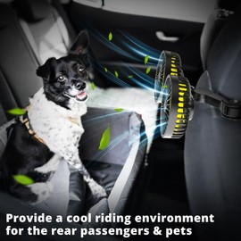 Ouffun Ouffun Car Fan for Backseat, Dual Head USB Car Seat Fan, 3 Speeds Strong Wind 360 Rotatable Vehicle Rear Headrest Fan for Car, Air Circulation Car Fans with Adjustable Clip for All Car Models