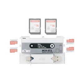 KIWIFOTOS 2-in-1 Portable Memory Card Case Holder with USB 3.0 Card Reader for 2 SD Cards and 4 MSD/TF Cards (Gray)