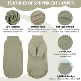 Hjyokuso Cat Clothes, Sphynx Cat Clothing, Cat Jumper S, Cat Jumpers For Cats Only, Kitten Clothes, Kitten Jumper, Breathable Cat Pyjamas, Warm Cat Coat, Cat Sweater, Cat Vest For Sphynx,Cornish Rex