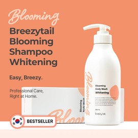 Breezytail Blooming Whitening Dog Shampoo, Loved by Top Korean Groomers, Deep Cleansing with Natural Ingredients for Radiant Coats – Easy Breezy, Professional Care at Home (16.9 fl oz/500ml)