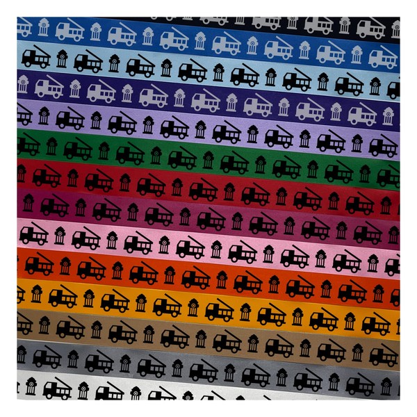 Fire Truck Engine Fireman Firefighter Symbol Satin Ribbon for Bows