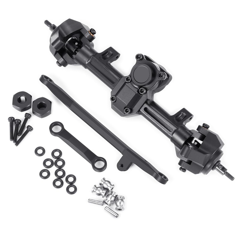 RCLIONS Aluminum Front&Rear Axles Complete Set for Axial SCX24 Deadbolt