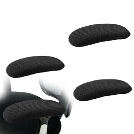 Wsetyy 4PCS Office Chair Armrest Covers Slipcover, Black Chair Arm Cover Protector for Computer Gaming Chair Stretch Non-slip Anti-Scratch