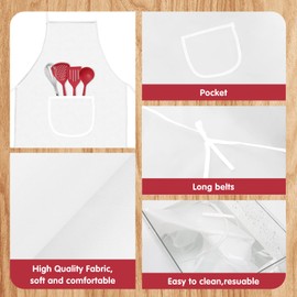 Ecoofor 24 Pieces Kids Aprons and chef hat Set, Kids Aprons with Pocket Children Chef Apron and Hats for Boys Girl's Kitchen Cooking Baking Painting Wear (5-12 Years)