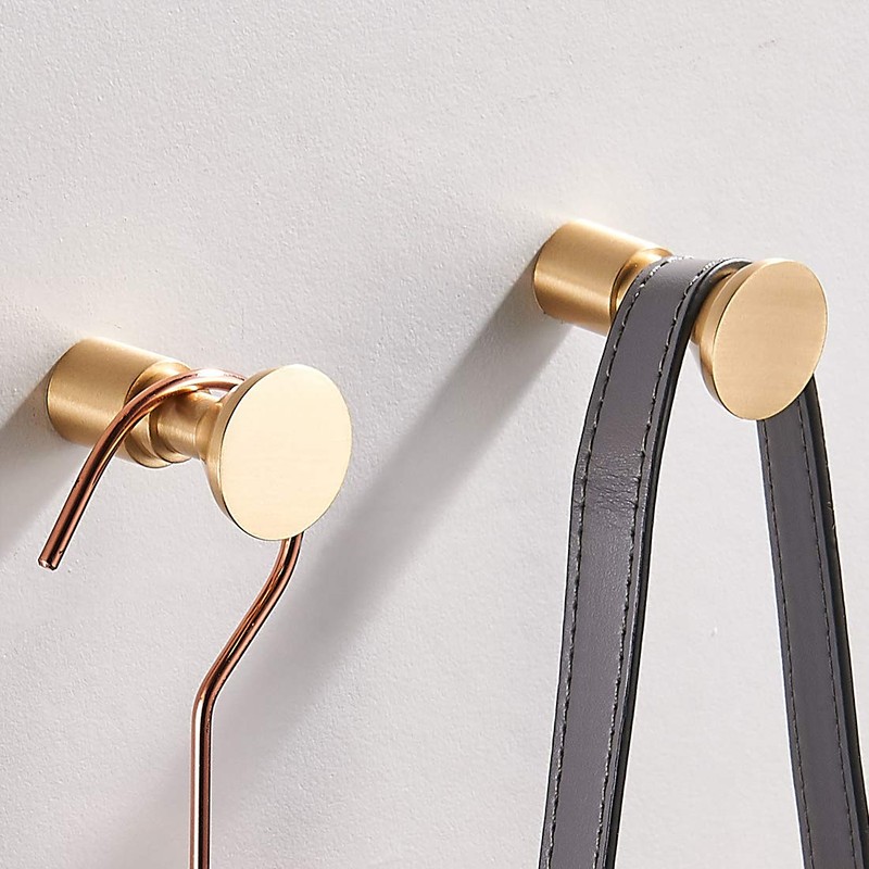 TECI Solid Brass Gold Hooks Heavy Duty Wall Mounted. Perfect