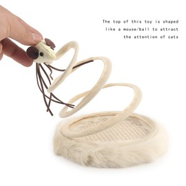 Andiker Interactive Cat Toy, Cat Plush Toy with Spiral Spring Plate and Funny Ball or Mouse Interactive Stainless Steel Spring Rotating Cat Creative Toy to Kill time and Keep Fit (Fish)