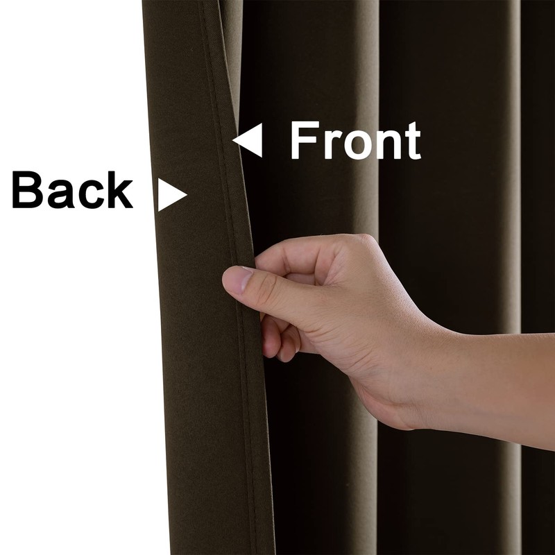 XTMYI Dark Brown Curtains for Living Room,Short Blackout Waterproof Shower