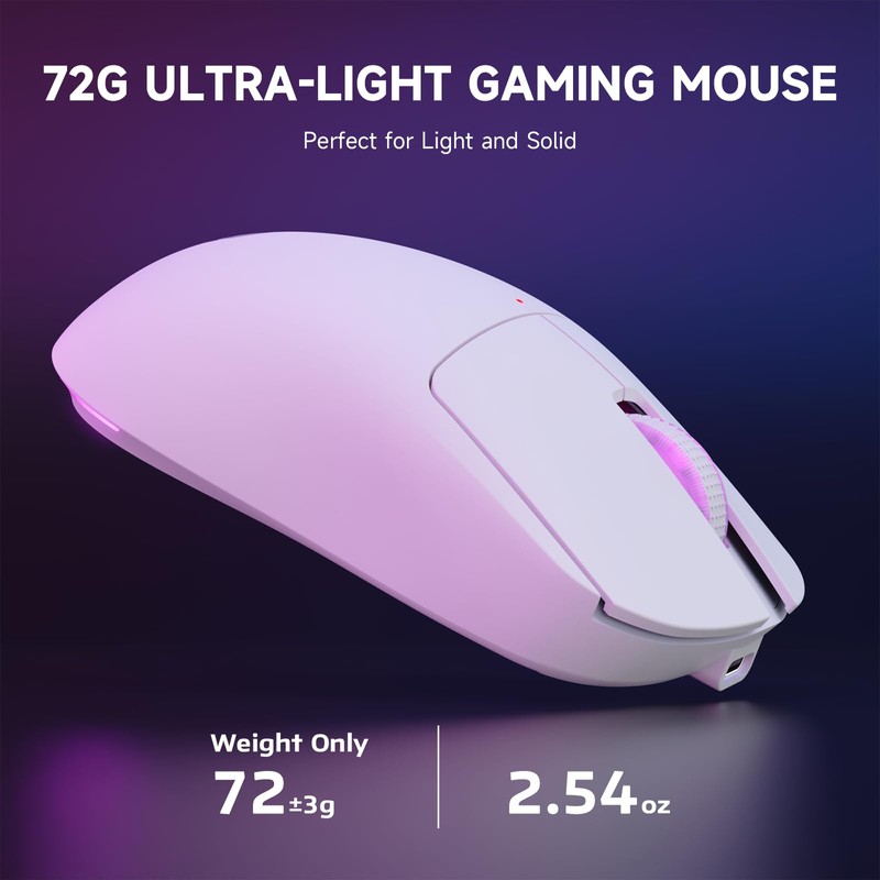 MAGIC-REFINER G6 Wireless Gaming Mouse,24000 DPI Adjustable,75g Lightweight Mouse,Tir-Mode BT/2.4G