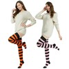 BABAHU Ladies Extra Long Cotton Striped Thigh High Socks, ZZ-02