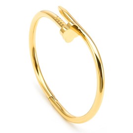Bracelets Clover Bangle Gold Women's Bracelet Gold Bangle Silver 925 Women's Nail Bangles 18K Gold Plated Flowers Bracelet Golden Bracelets for Women 17 cm Bangles Gifts for Women Christmas, Silver