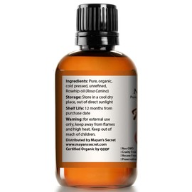 ROSEHIP OIL - VIRGIN ORGANIC 100% Pure, Cold Pressed, Unrefined.