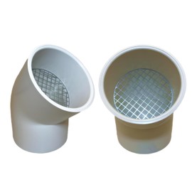 PVC Vent Cap 1 pcs 45-Degree for 4" Schedule 40,PVC Termination Cap,Vent Cover Screen,Round Furnace PVC Pipe Stainless Steel Roof Vent Cap,Installation not Required That PVC Elbow,or Coupling