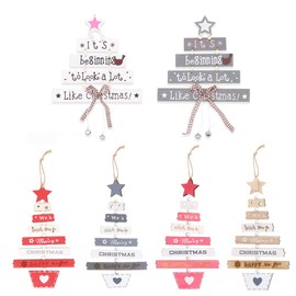 Christmas Decorations Sale,6 Pcs Christmas Tree Wood Ornaments Wooden Pendants Hanging Kit for Christmas Tree Home Decorations