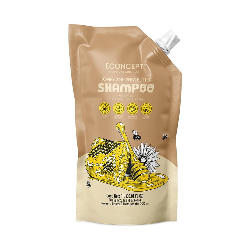 Shampoo ECONCEPT de Miel y Manteca de Karité Refill 1