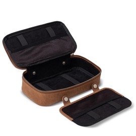 Cable case, cable bag, cable organiser, tech pouch, organiser bag, universal case, leather case, model 017 (Cognac)