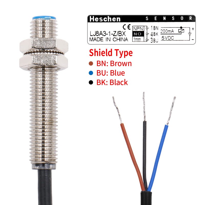Heschen M8 Proximity Sensor Switch, 5VDC 200mA, NPN NO, 1mm