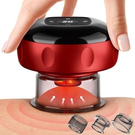 1 Pack Cupping Set, 7-in-1 Smart Cupping Therapy Massager. Red Light Cupping Therapy Set with 2 Modes for Targeted Muscle Soreness,Tighter Skin,Cupping Kit with 12 Levels Suction and Heat