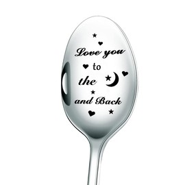 Love You to The Moon and Back - Engraved Coffee Spoon, Tea Spoon, Wedding Gift, Unique Cooking Gift, Sign of Love on Special Occasions, Valentine's Day Gift, Birthday Gift