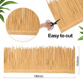 THUIENG 16.5FTx20In Tiki Straw Roof Thatch Mexican Artificial Thatch Straw Roof Tiki Bar Hut Grass Palapa Thatch Roofing Duck Blind Grass for Garden Patio Umbrella Fence Party Decoration