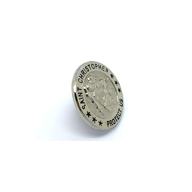 Patch Nation Saint Christopher Protect Us Metal Badge Pin Pins