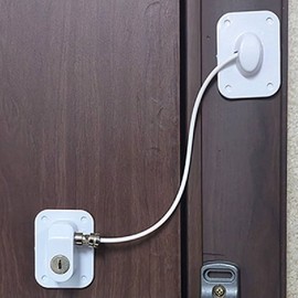 Key-Operated Wire Door Security Lock Door Lock White 2ea