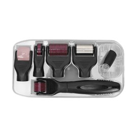 7 in 1 Painless Micro Needle Roller Promote Absorption Exfoliation Skin Massage Needle Roller Black