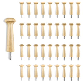 Sfcddtlg 36PCS Wooden Shaker Peg Wood Screw-2.95 Inch on Shaker Pegs Unfinished Wood Shaker Racks for Hanging Clothes Hats Towel Paint DIY (36PCS)