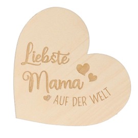 Spruchreif Small decorative wooden heart for standing up, gift for mum, Mother's Day, birch wood