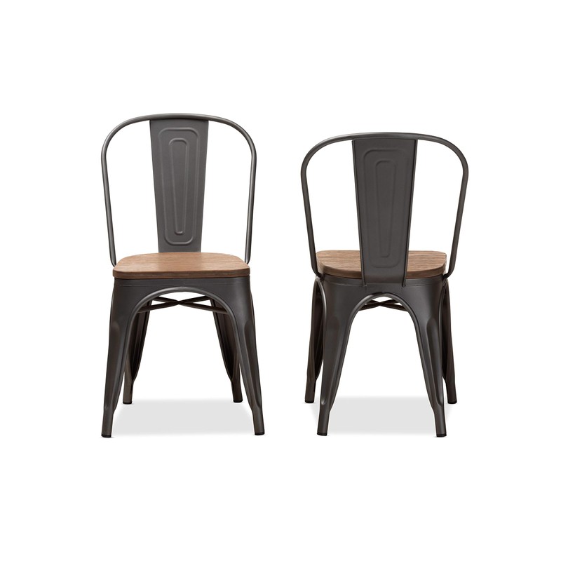 Baxton Studio Henri Vintage Rustic Industrial Style Tolix-Inspired Bamboo and