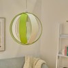 MiniSun Modern Green and Cream Fabric Cocoon Globe Style Ceiling