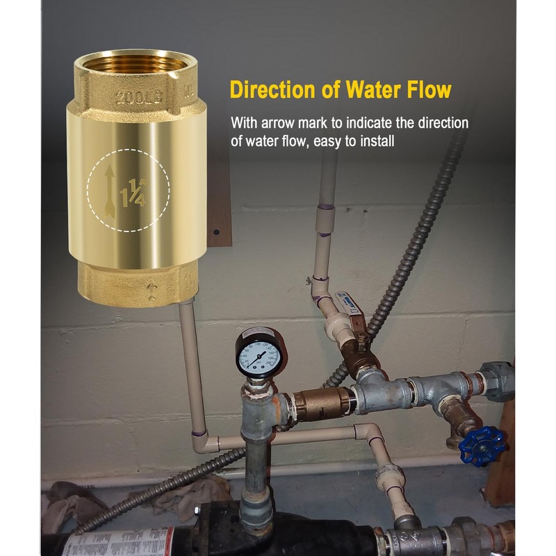 1 1/4 Inch Brass Check Valve for Well Pump, One